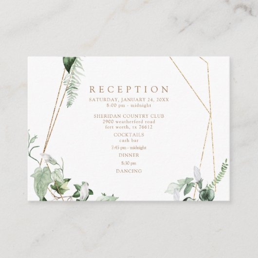 Carte D'accompagnement Folift Réception Gold & White Mariage (Devant)