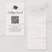 Carte D'accompagnement Fonds de bourse universitaire rustique Code QR de (Devant / Derrière)