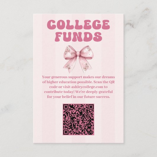 Carte D'accompagnement Fonds de l'Ordre des diplômés de Blush Bow (Devant)