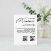 Carte D'accompagnement fonds de lune de miel argent moderne code qr (Debout devant)