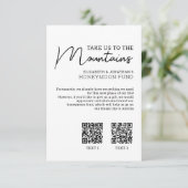 Carte D'accompagnement fonds de lune de miel argent moderne code qr (Debout devant)