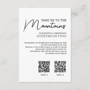 Carte D'accompagnement fonds de lune de miel argent moderne code qr