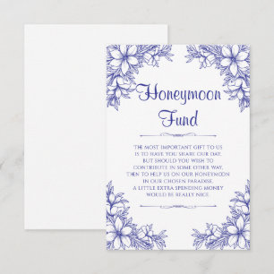 Carte D'accompagnement Fonds de lune de miel des Mariages ornés bleu