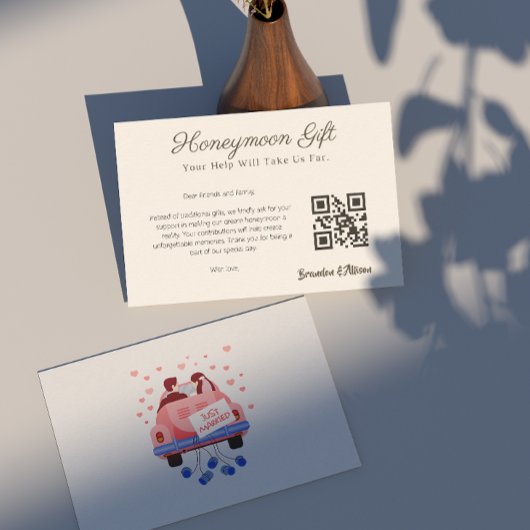 Carte D'accompagnement Fonds de lune de miel Registre Mariage Cadeau Qr C