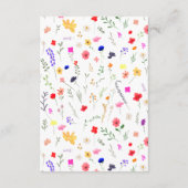 Carte D'accompagnement Fonds d'études de l'université des fleurs sauvages (Dos)