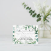 Carte D'accompagnement Fonds Eucalyptus Green and Gold Frame Lune de miel (Debout devant)