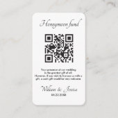 Carte D'accompagnement Fonds Lune De Miel Avec Code QR Et Photo (Devant)