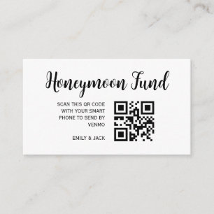 Carte D'accompagnement Fonds Lune de Miel Code QR Mariage Registre Cadeau