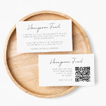Carte D'accompagnement Fonds Lune de Miel Code QR Mariage Registre Cadeau<br><div class="desc">Carte d'enceinte simple et élégante pour fonds de lune de miel mariage dans un style moderne minimaliste avec une typographie classique et une atmosphère chic et sophistiquée. Le texte peut facilement être personnalisé avec vos noms, les détails de paiement (venmo, paypal, zelle, etc), code QR scannable et le message pour...</div>