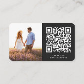 Carte D'accompagnement Fonds Lune de Miel Code QR Registre Mariage Noir (Dos)