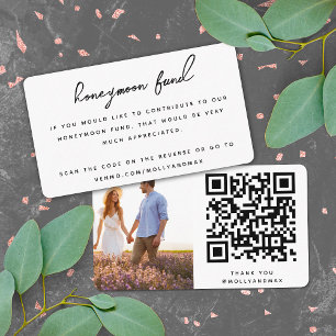 Carte D'accompagnement Fonds Lune de Miel Code QR Registre Mariage numéri