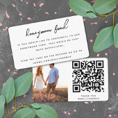 Carte D'accompagnement Fonds Lune de Miel Code QR Registre Mariage numéri
