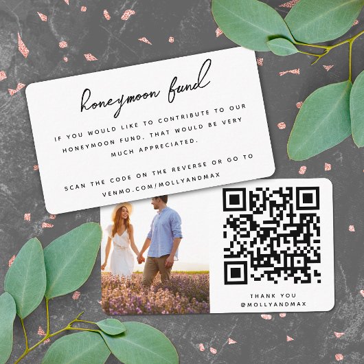 Carte D'accompagnement Fonds Lune de Miel Code QR Registre Mariage numéri