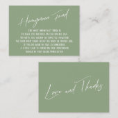Carte D'accompagnement Fonds Lune de miel Écriture moderne Sage Vert (Devant / Derrière)