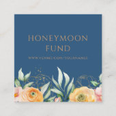 Carte D'accompagnement Fonds Lune de Miel QR Code Elégant Mariage Floral (Devant)