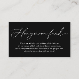 Carte D'accompagnement Fonds mariage Lune de Miel, Cadeaux en Espèces bie