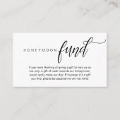 Carte D'accompagnement Fonds mariage Lune de Miel, Souhait, Espèces, Clas (Devant)