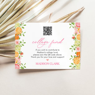 Carte D'accompagnement Fonds pour les études supérieures Floral Citrus po