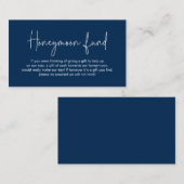 Carte D'accompagnement Fonds pour lune de miel mariage, Script manuscrit  (Devant / Derrière)