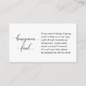 Carte D'accompagnement Fonds pour lune de miel mariage, Script manuscrit  (Devant)