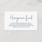 Carte D'accompagnement Fonds pour lune de miel mariage, Script manuscrit (Devant)