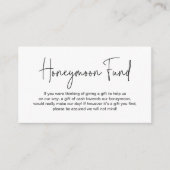 Carte D'accompagnement Fonds pour lune de miel mariage, Script manuscrit  (Devant)