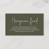 Carte D'accompagnement Fonds pour lune de miel mariage, Script manuscrit  (Devant)