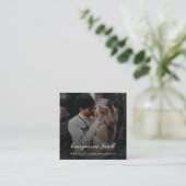 Carte D'accompagnement Fonds pour lune de miel | QR Code Elegant Mariage  (Debout devant)