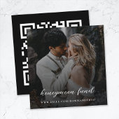 Carte D'accompagnement Fonds pour lune de miel | QR Code Elegant Mariage 