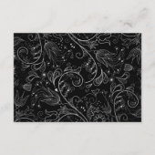 Carte D'accompagnement Fonds Silver Black Elegant Floral Mariage Lune de  (Dos)