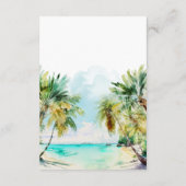 Carte D'accompagnement Fonds Tropical Beach Wedding Honeymoon (Dos)