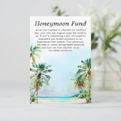 Carte D'accompagnement Fonds Tropical Beach Wedding Honeymoon (Debout devant)