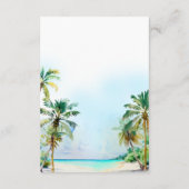 Carte D'accompagnement Fonds Tropical Beach Wedding Honeymoon (Dos)