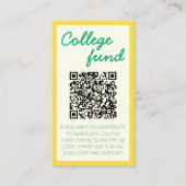 Carte D'accompagnement Fonds Universitaire Cadeau Jaune Vert Qr Code Remi (Devant)