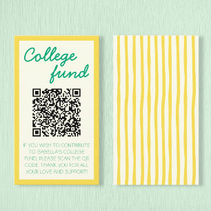 Carte D'accompagnement Fonds Universitaire Cadeau Jaune Vert Qr Code Remi
