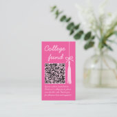 Carte D'accompagnement Fonds Universitaire Cadeau Rose Code Qr Remise des (Debout devant)