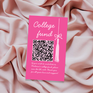 Carte D'accompagnement Fonds Universitaire Cadeau Rose Code Qr Remise des