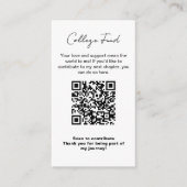 Carte D'accompagnement Fonds universitaire de fin d'études Code QR Minima (Devant)
