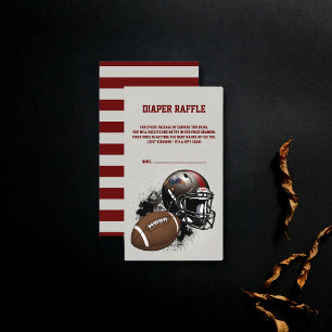 Carte D'accompagnement Football américain Baby shower rouge et noir