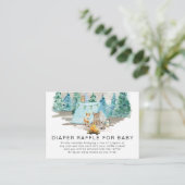 Carte D'accompagnement Forest Animals Deer Bear Floral Boy Baby Shower (Debout devant)