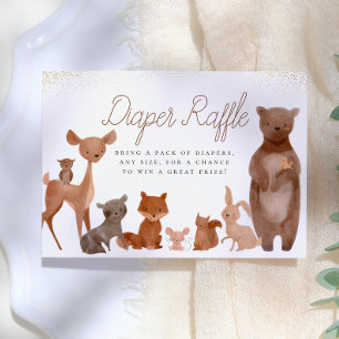 Carte D'accompagnement Forest Friends Woodland Baby shower Déchets Raffle