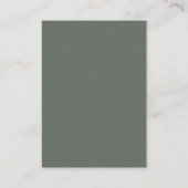 Carte D'accompagnement Forest Green | Code QR | Mariage RSVP (Dos)
