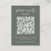 Carte D'accompagnement Forest Green | Code QR | Mariage RSVP (Devant)