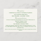 Carte D'accompagnement Forest Green & Cream Two Hearts Catholic Wedding (Dos)