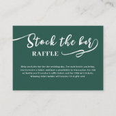 Carte D'accompagnement Forest Green Script Stock the bar Bridal Shower  (Devant)