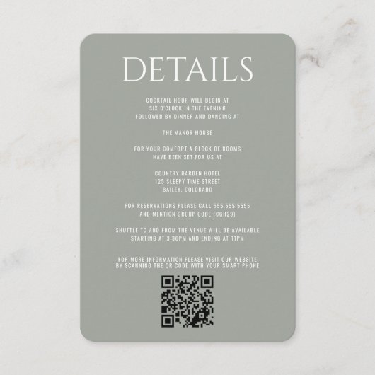 Carte D'accompagnement Forest Meadow Wedding (Devant)