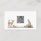 Carte D'accompagnement Forest Woodland Animals Baby Registry Code QR (Dos)