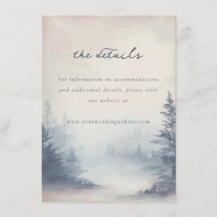 Carte D'accompagnement Forêt aquarelle bleue tranquille