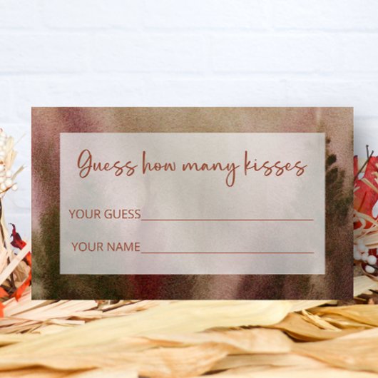 Carte D'accompagnement Forêt d'automne devinez combien de baisers jeu de 