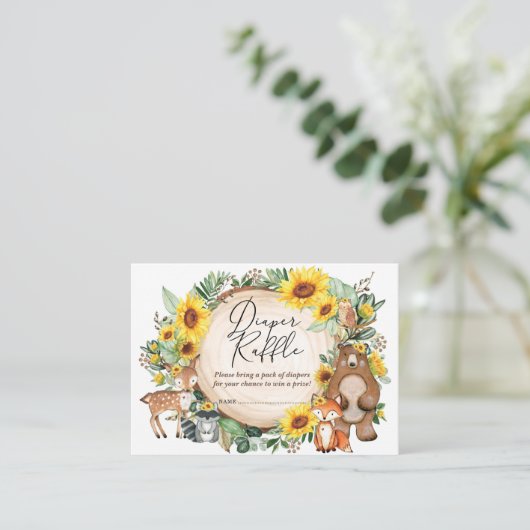 Carte D'accompagnement Forêt de tournesol Bois Animaux Plongeurs Raffin (Debout devant)